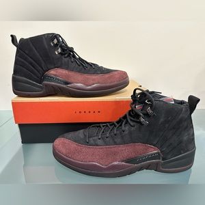 A Ma Maniere Air Jordan 12 SP DV6989-001 Black Burgundy Crush Sz 15.5 W / 14 M
